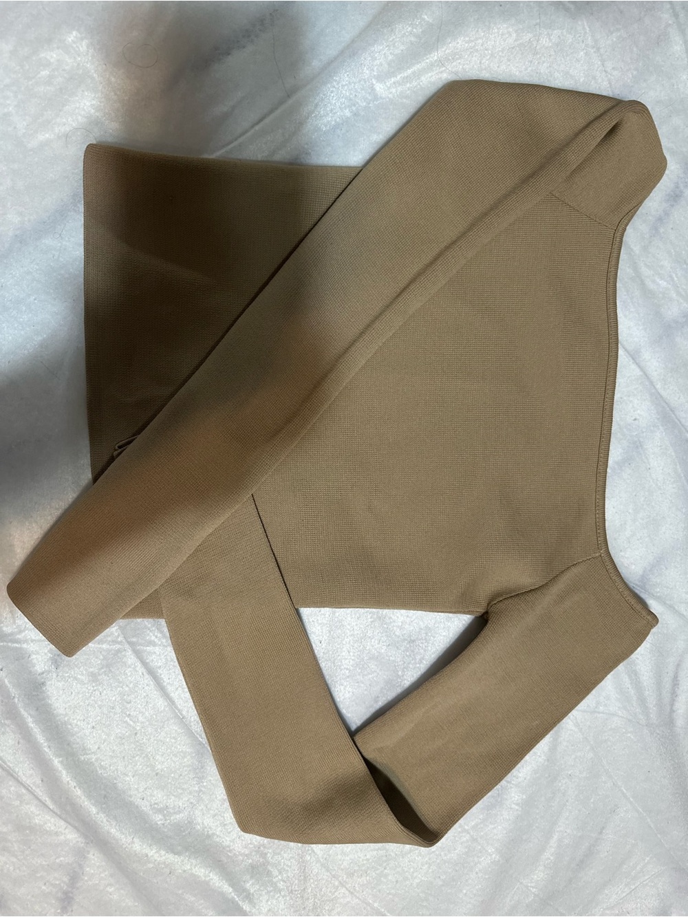 Zara light brown top off shoulder